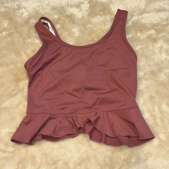 Mauve flutter bottom sports tank top | Sz M - Picture 2 of 4
